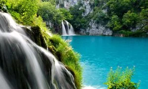 Crystal clear water of Plitvice Lakes